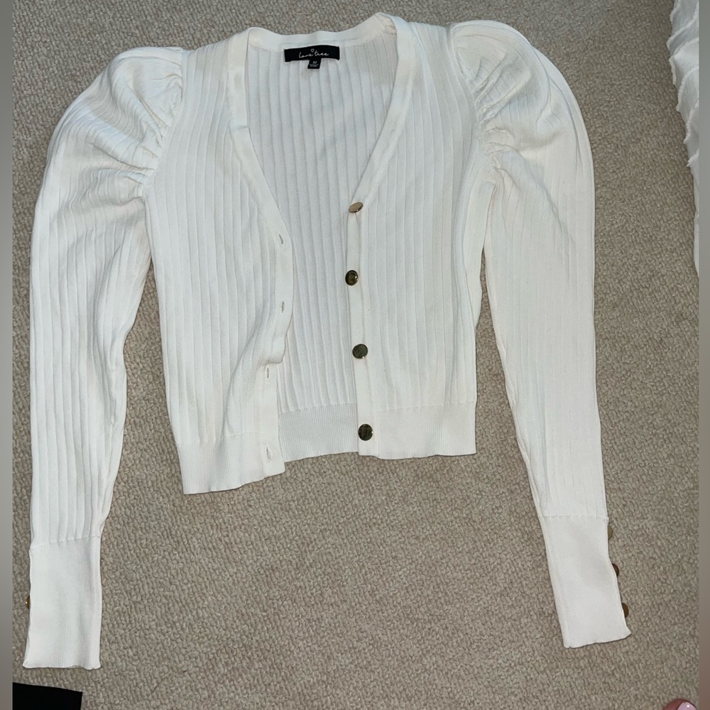 White Button Up Cardigan